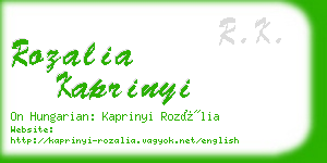 rozalia kaprinyi business card